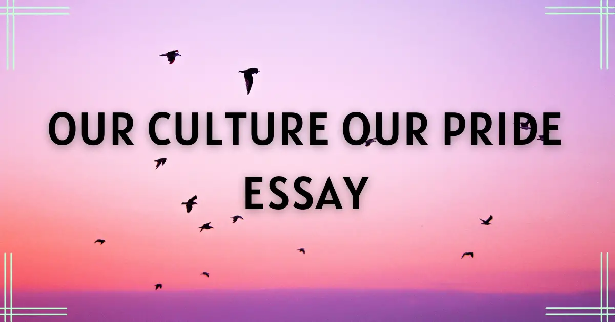 our culture is our pride essay in english